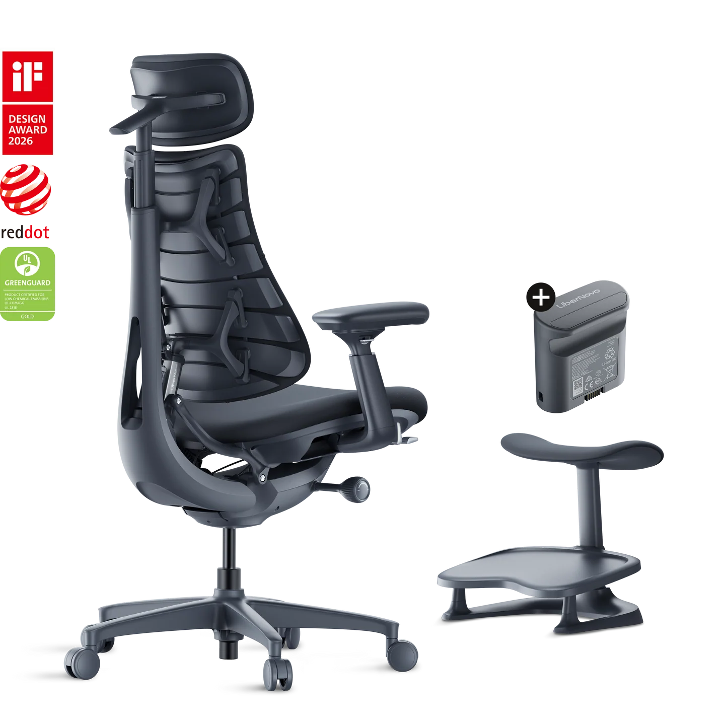 Pro Bundle Libernovo Omni Midnight Black 45cm Chair3